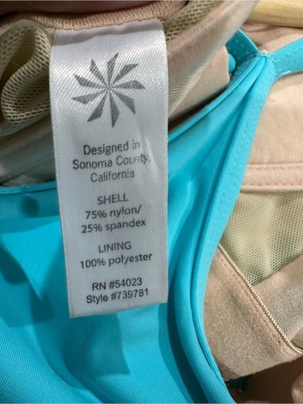 Athleta Turquoise Swim Dress Cover Up Racerback Shelf Bra Size Medium - Picture 9 of 11